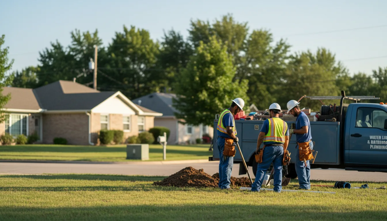 Residential water line and bathroom plumbing service in Garden City, TX